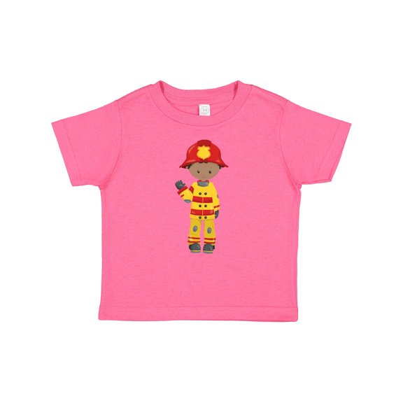 Inktastic African American Boy, Fireman, Firefighter, Helmet Boys Baby T-Shirt