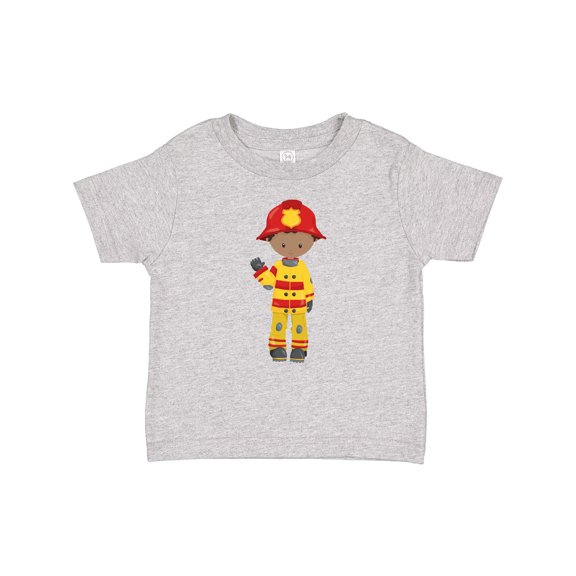 Inktastic African American Boy, Fireman, Firefighter, Helmet Boys Baby T-Shirt