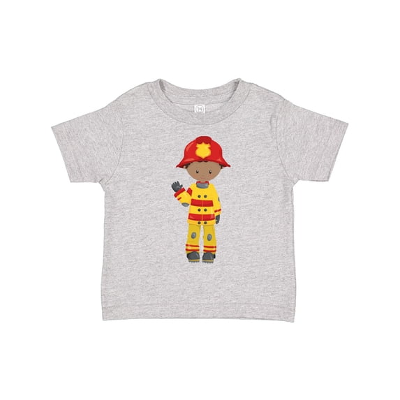 Inktastic African American Boy, Fireman, Firefighter, Helmet Boys Toddler T-Shirt