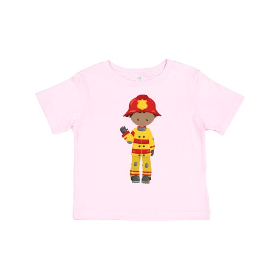 Inktastic African American Boy, Fireman, Firefighter, Helmet Boys Toddler T-Shirt