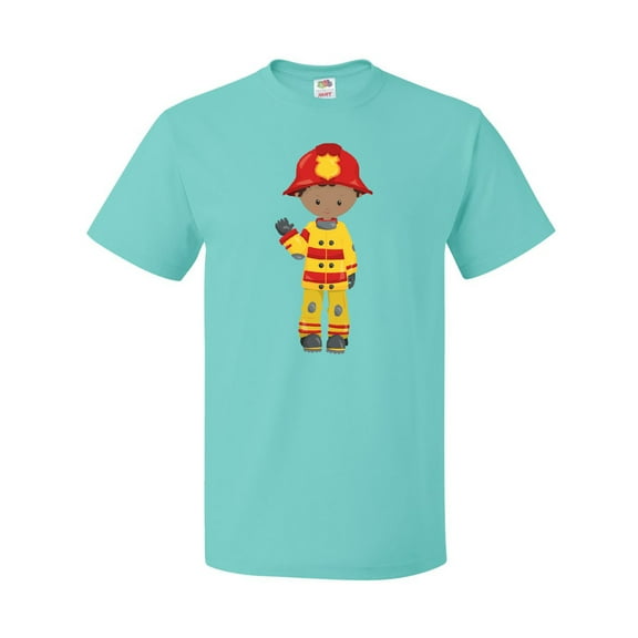 Inktastic African American Boy, Fireman, Firefighter, Helmet T-Shirt