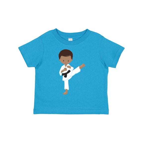 Inktastic African American Boy, Karate Boy, Black Belt, Kata Boys Toddler T-Shirt
