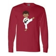thumbnail image 1 of Inktastic African American Boy, Karate Boy, Black Belt, Kata Long Sleeve T-Shirt, 1 of 5