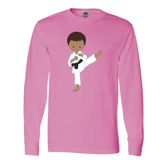 Inktastic African American Boy, Karate Boy, Black Belt, Kata Long Sleeve T-Shirt