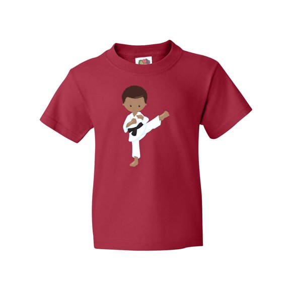 Inktastic African American Boy, Karate Boy, Black Belt, Kata Youth T-Shirt