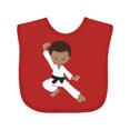 thumbnail image 1 of Inktastic African American Boy, Karate Boy, Kata, Black Belt Boys Baby Bib, 1 of 4