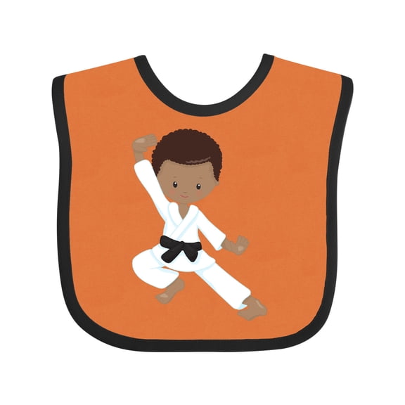 Inktastic African American Boy, Karate Boy, Kata, Black Belt Boys Baby Bib