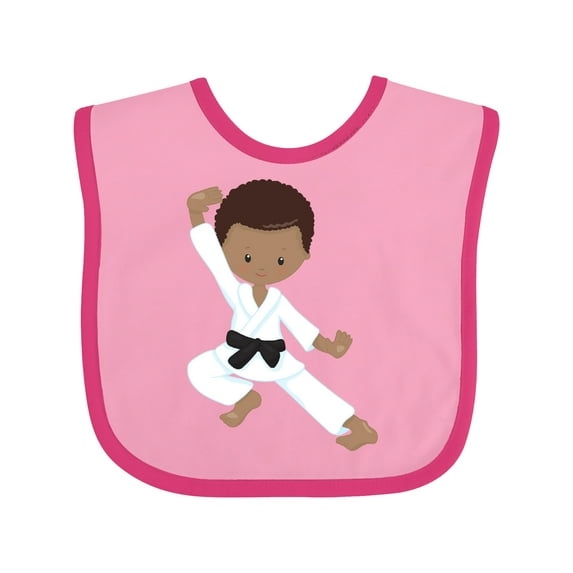 Inktastic African American Boy, Karate Boy, Kata, Black Belt Boys Baby Bib