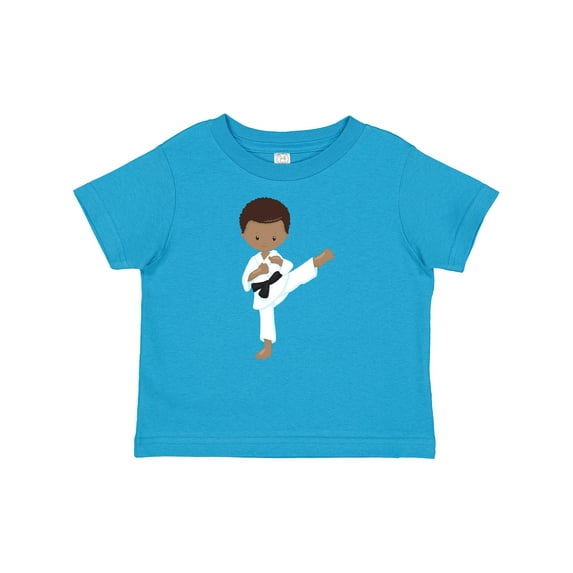 Inktastic African American Boy, Karate Pose, Black Belt Boys Baby T-Shirt