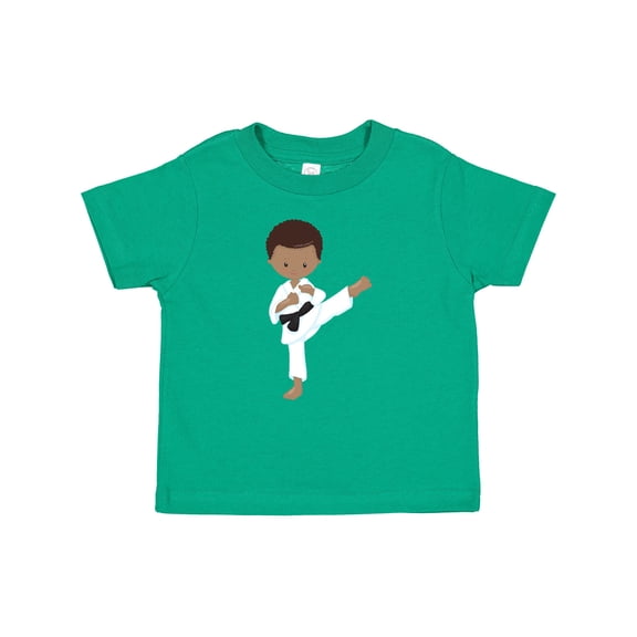 Inktastic African American Boy, Karate Pose, Black Belt Boys Baby T-Shirt