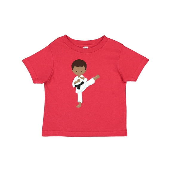 Inktastic African American Boy, Karate Pose, Black Belt Boys Baby T-Shirt