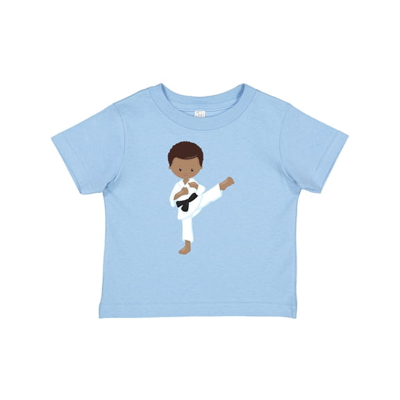 Inktastic African American Boy, Karate Pose, Black Belt Boys Baby T-Shirt