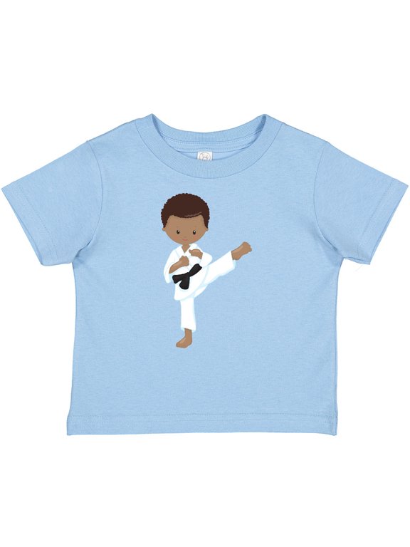 African American Boy, Karate Pose, Black Belt Boys Baby T-Shirt