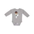thumbnail image 1 of Inktastic African American Boy, Karate Pose, Black Belt Boys Long Sleeve Baby Bodysuit, 1 of 5