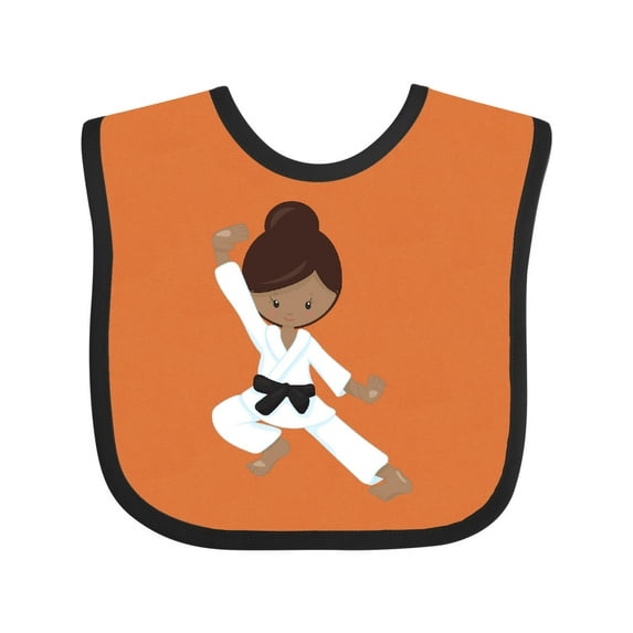 Inktastic African American Girl, Black Belt, Karate Girl Girls Baby Bib