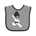 thumbnail image 1 of Inktastic African American Girl, Black Belt, Karate Girl Girls Baby Bib, 1 of 4
