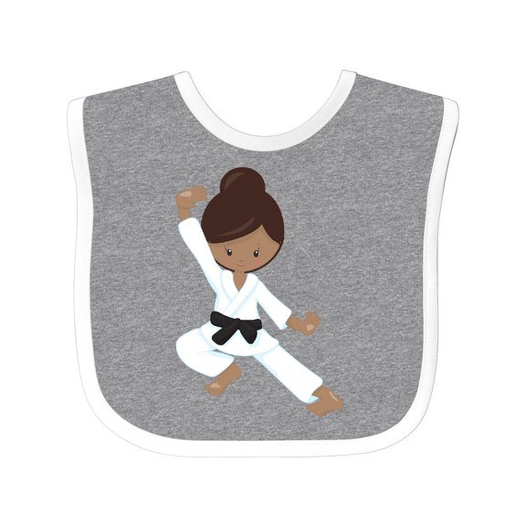 Inktastic African American Girl, Black Belt, Karate Girl Girls Baby Bib