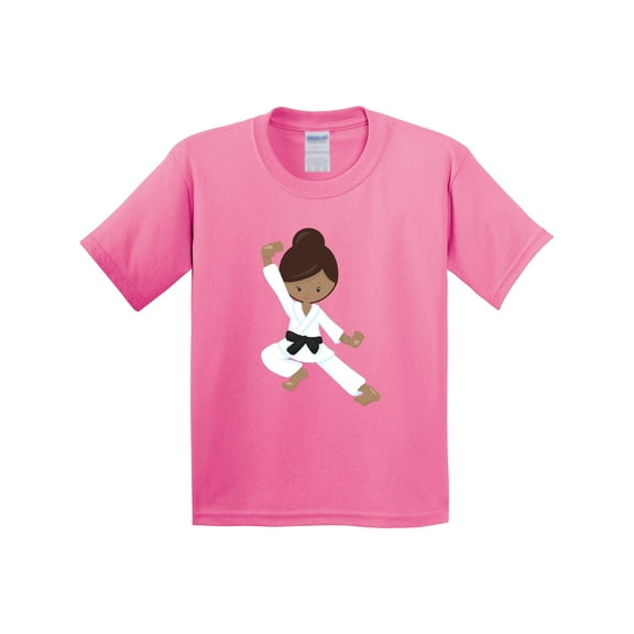 Inktastic African American Girl, Black Belt, Karate Girl Youth T-Shirt