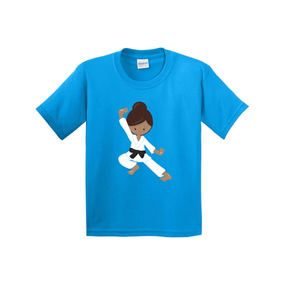 Inktastic African American Girl, Black Belt, Karate Girl Youth T-Shirt