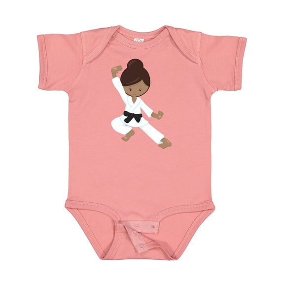 Inktastic African American Girl, Black Belt, Karate Pose Girls Baby Bodysuit