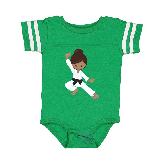 Inktastic African American Girl, Black Belt, Karate Pose Girls Baby Bodysuit