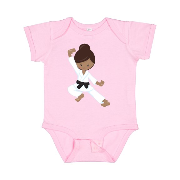 Inktastic African American Girl, Black Belt, Karate Pose Girls Baby Bodysuit