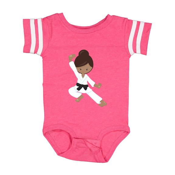 Inktastic African American Girl, Black Belt, Karate Pose Girls Baby Bodysuit