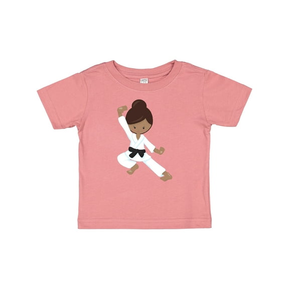 Inktastic African American Girl, Black Belt, Karate Pose Girls Baby T-Shirt