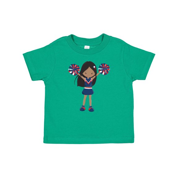 Inktastic African American Girl, Cheerleaders, Blue Uniform Girls Baby T-Shirt