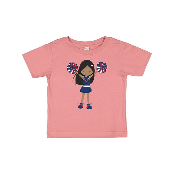 Inktastic African American Girl, Cheerleaders, Blue Uniform Girls Baby T-Shirt