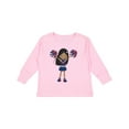 thumbnail image 1 of Inktastic African American Girl, Cheerleaders, Blue Uniform Girls Long Sleeve Toddler T-Shirt, 1 of 5