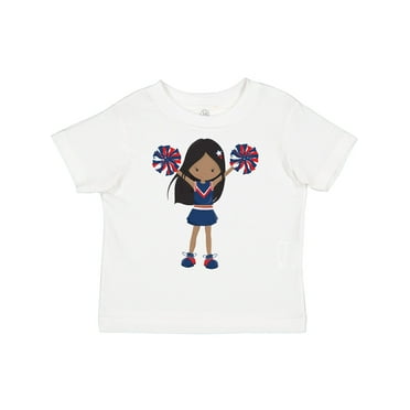 Inktastic African American Girl, Cheerleaders, Blue Uniform Girls Toddler T-Shirt