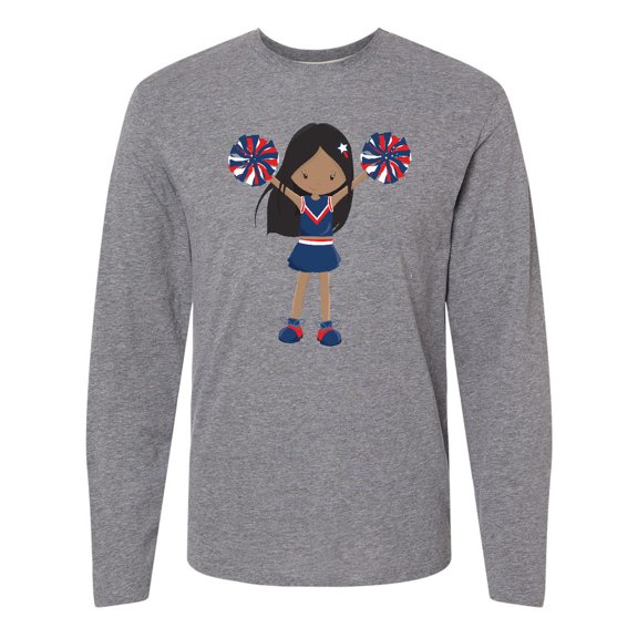 Inktastic African American Girl, Cheerleaders, Cheerleading Long Sleeve T-Shirt