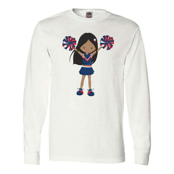Inktastic African American Girl, Cheerleaders, Cheerleading Long Sleeve T-Shirt