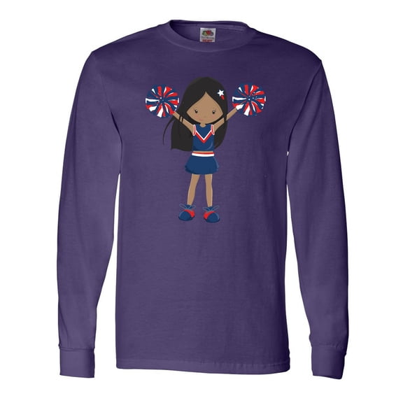 Inktastic African American Girl, Cheerleaders, Cheerleading Long Sleeve T-Shirt
