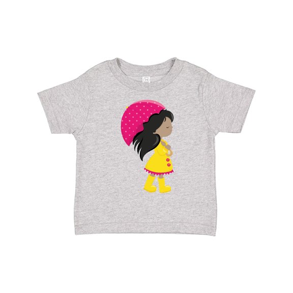Inktastic African American Girl, Girl in Raincoat, Umbrella Girls Toddler T-Shirt