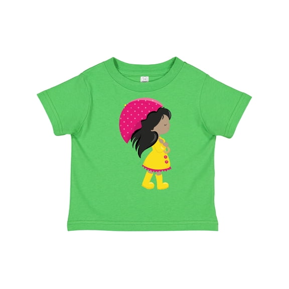 Inktastic African American Girl, Girl in Raincoat, Umbrella Girls Toddler T-Shirt