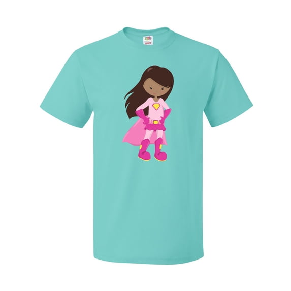 Inktastic African American Girl, Pink Cape, Superhero Girl T-Shirt