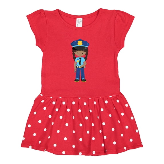 Inktastic African American Girl, Police Girl, Police Uniform Girls Toddler Dress