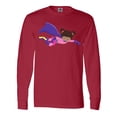 thumbnail image 1 of Inktastic African American Girl, Purple Cape, Superhero Girl Long Sleeve T-Shirt, 1 of 5