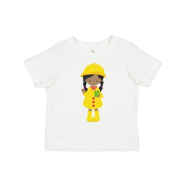 Inktastic African American Girl, Raincoat, Rain, Boots, Frog Girls Toddler T-Shirt