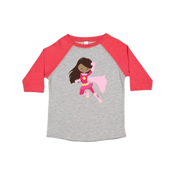 Inktastic African American Girl, Superhero Girl, Pink Cape Girls Toddler T-Shirt