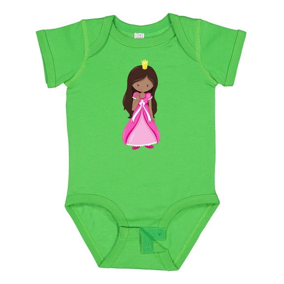 Inktastic African American Princess In Pink Dress Girls Baby Bodysuit