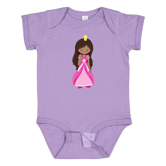 Inktastic African American Princess In Pink Dress Girls Baby Bodysuit