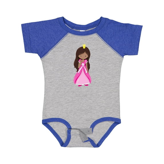 Inktastic African American Princess In Pink Dress Girls Baby Bodysuit