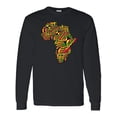 thumbnail image 1 of Inktastic African Continent with Pattern-black History Month Long Sleeve T-Shirt, 1 of 5