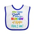 thumbnail image 1 of Inktastic After Every Storm, There is a Rainbow of Hope Here I Am Boys or Girls Baby Bib, 1 of 4