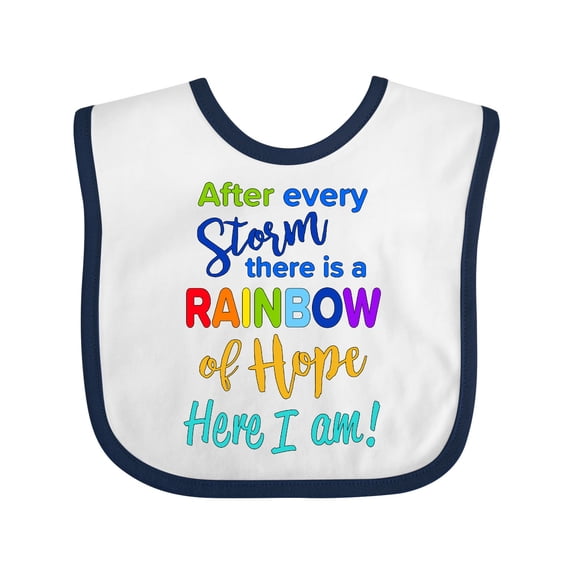 Inktastic After Every Storm, There is a Rainbow of Hope Here I Am Boys or Girls Baby Bib