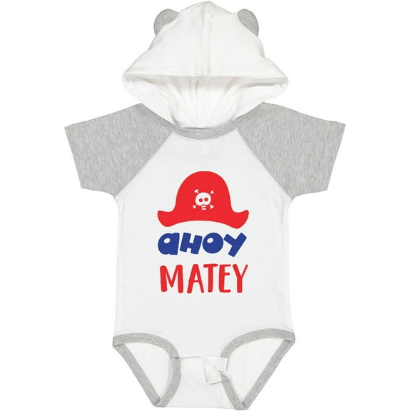 Inktastic Ahoy Matey, Pirate Hat, Skull and Bones, Pirates Boys or Girls Baby Bodysuit