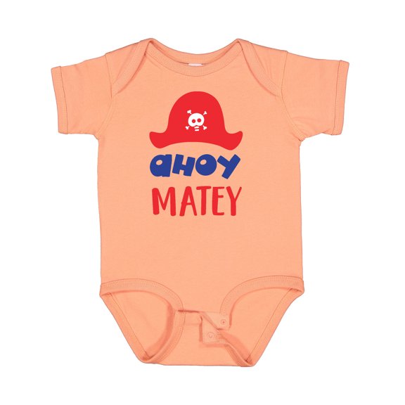 Inktastic Ahoy Matey, Pirate Hat, Skull and Bones, Pirates Boys or Girls Baby Bodysuit